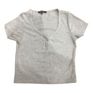 Ambiance Light‎ Gray Short Sleeve Top